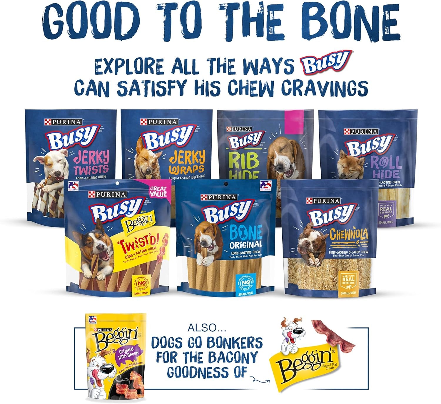 Purina Busy with Beggin’ Twist’D Cheddar and Hickory Smoke Flavors Adult Dog Treat - 10 Ct. Pouch