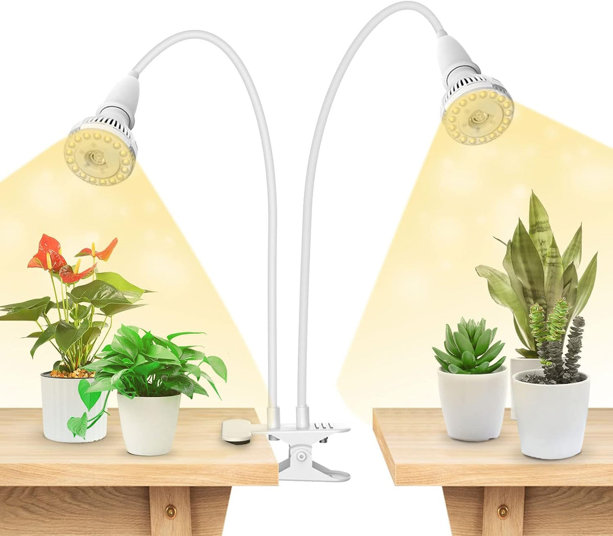 SANSI Grow Lights for Indoor Plants, 20W Clip-On Gooseneck LED Plant Lights