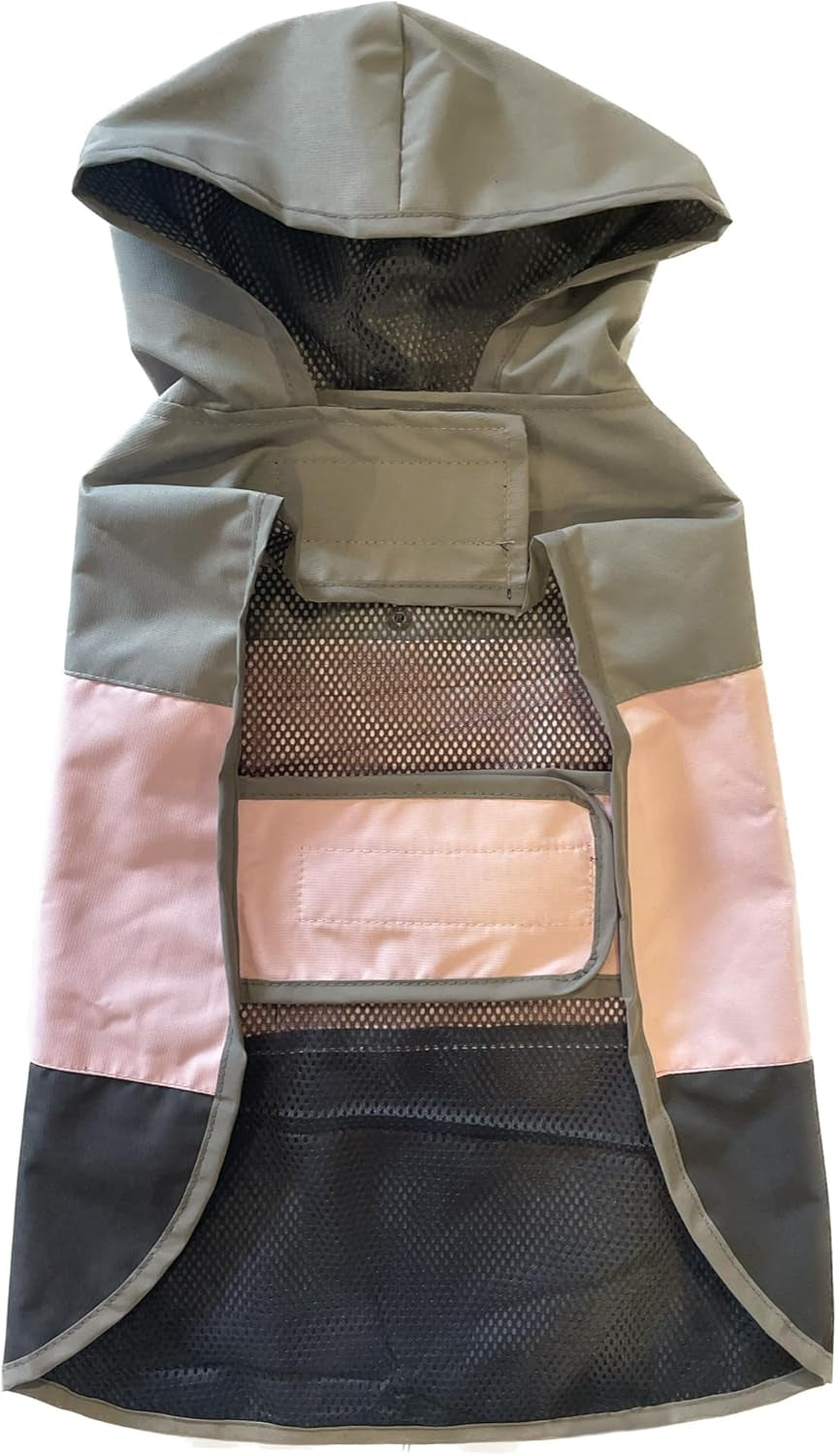 Eddie Bauer E24232M Ravenna Colorblocked Dog Windbreaker Jacket in Medium, Grey and Pink