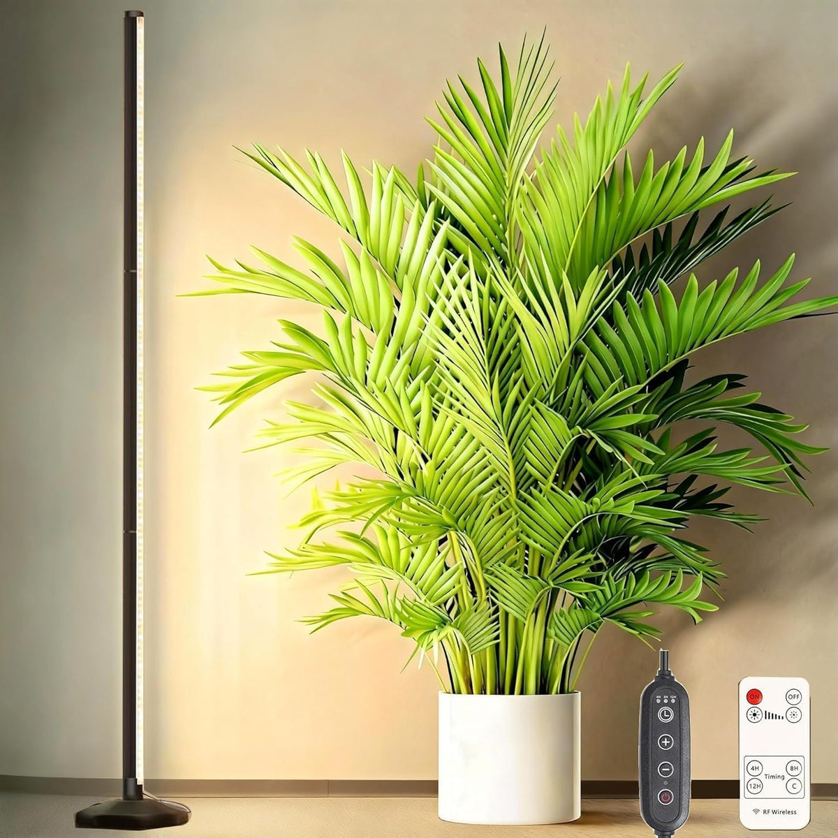 65Inch Vertical Grow Lights for Indoor Plants: 48W, 6000K, 336 Leds Full Spectrum LED Standing Plant Lights with Timer and 10 Level Dimmable Plant Growing Lamp for Greenhouse