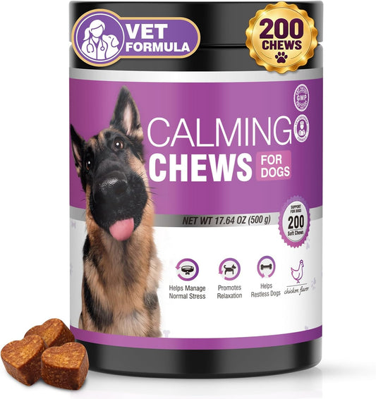 Calming Chews for Dogs - Dog Calming Chews Anxiety and Stress Relief 200Ct