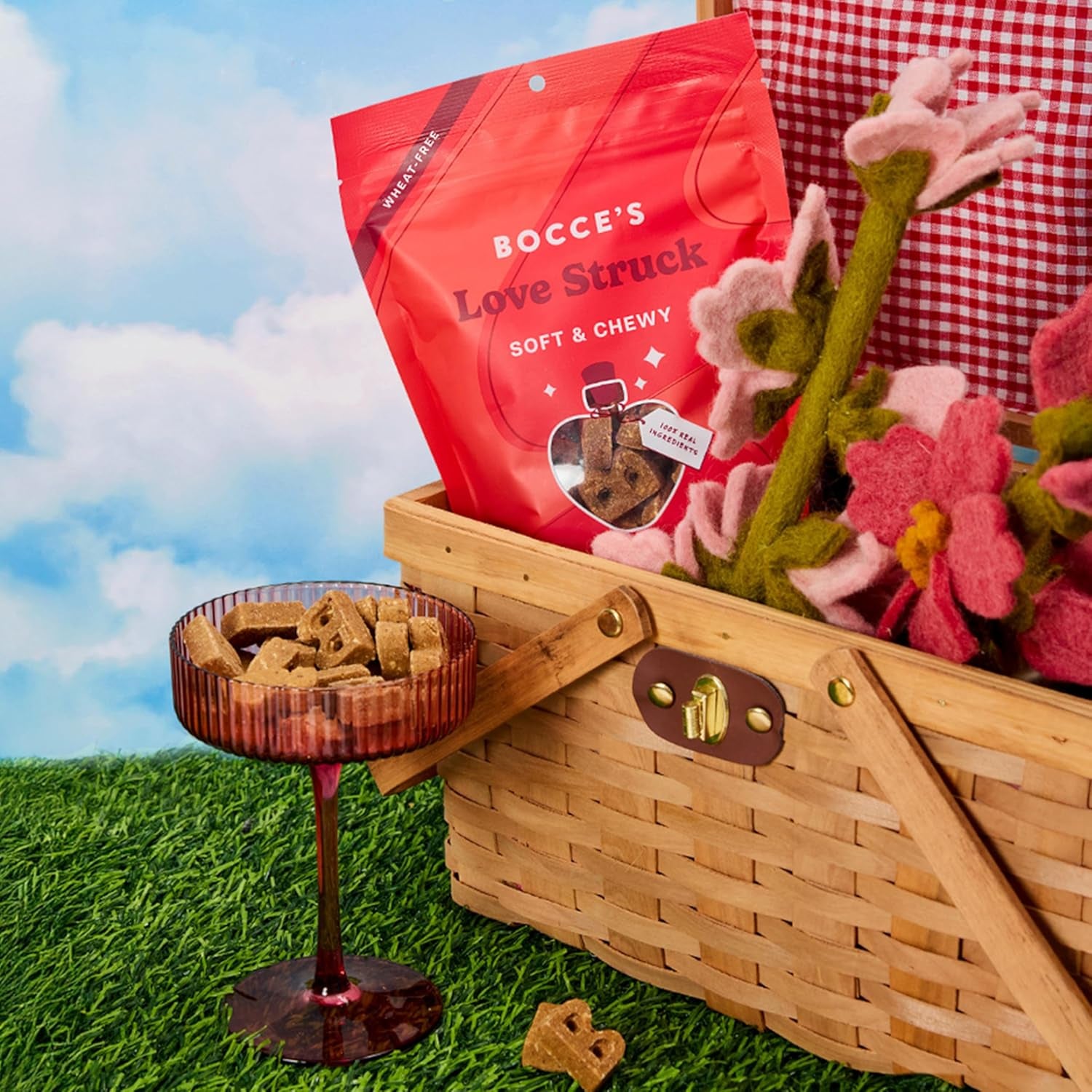 Bocce'S Bakery Love Struck Valentine'S Dog Treats - Wheat-Free, Natural Soft & Chewy Cookies Made with Real Ingredients - Baked in the USA, 6 Oz