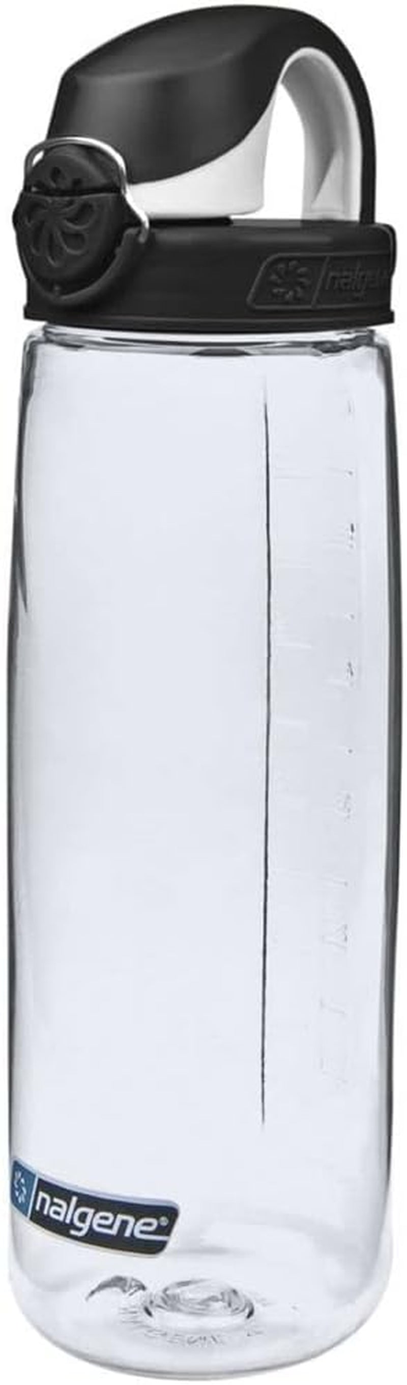 Nalgene 24 Oz on the Fly Lock-Top Water Bottle, Clear W/Black