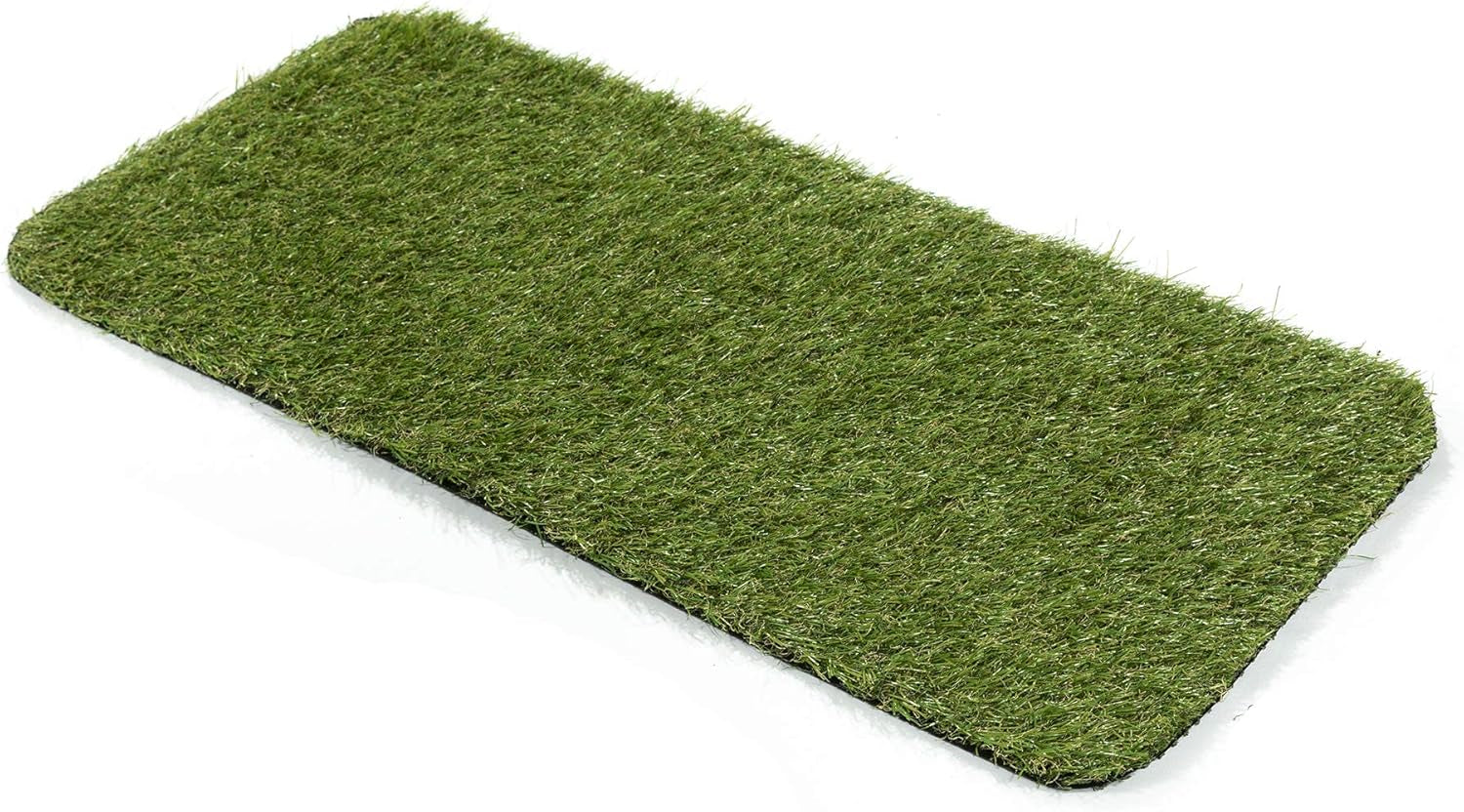 Ottomanson Artificial Grass Puppy Potty Training Pad with Tray, 15" X 30" Reusable Pee Pad for Small Pets and Dogs