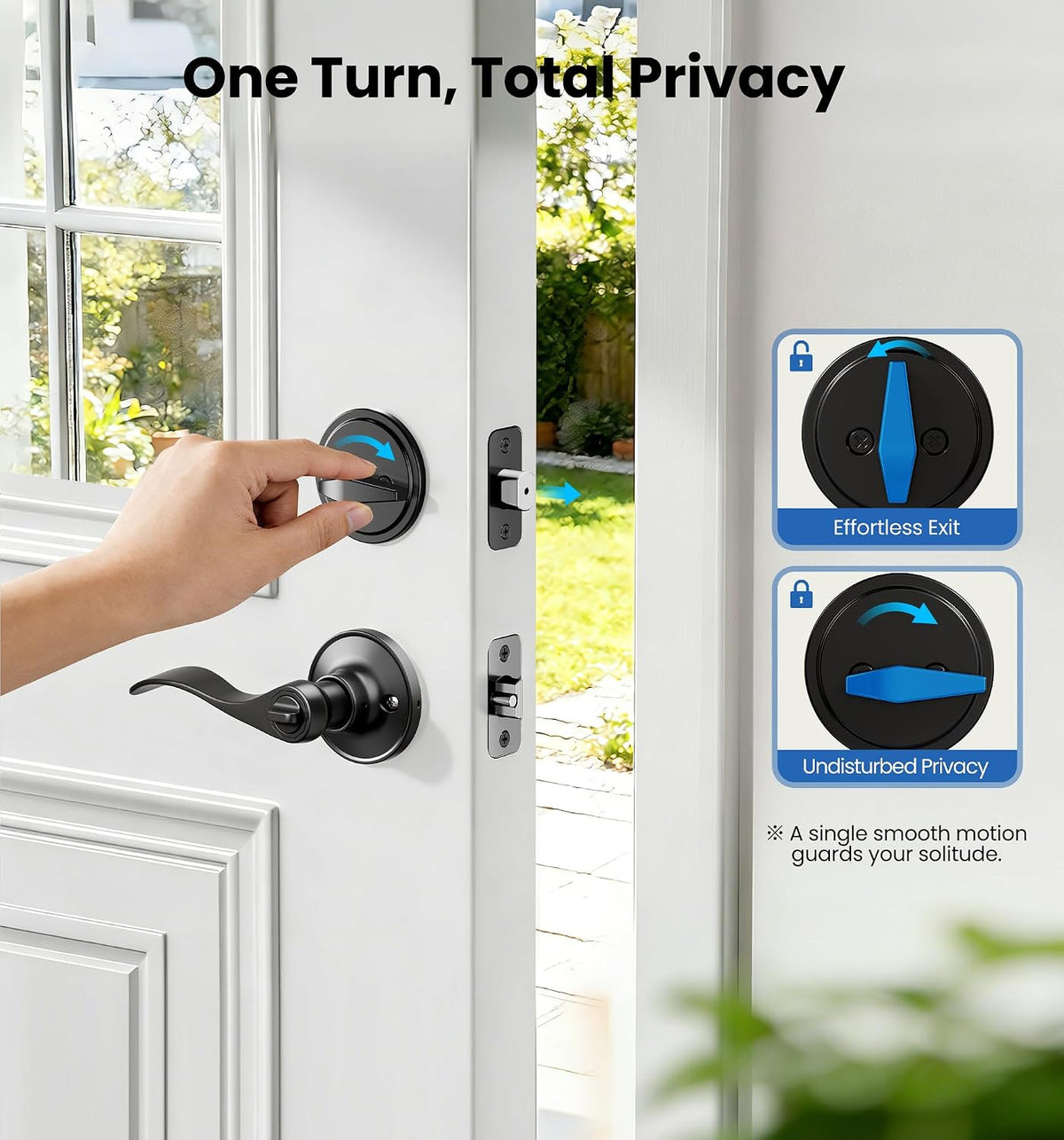 Veise Keyed Alike Exterior Door Handle Lock Set with Deadbolt, Matte Black
