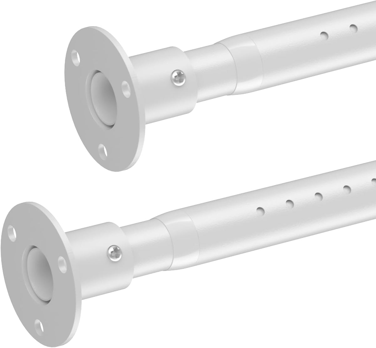 2 Pack Closet Rod,17 to 27 Inch Adjustable Closet Rods for Hanging Clothes Heavy Duty Closet Hanging Rod White Closet Poles for Wardrobes,Bathroom,Windows