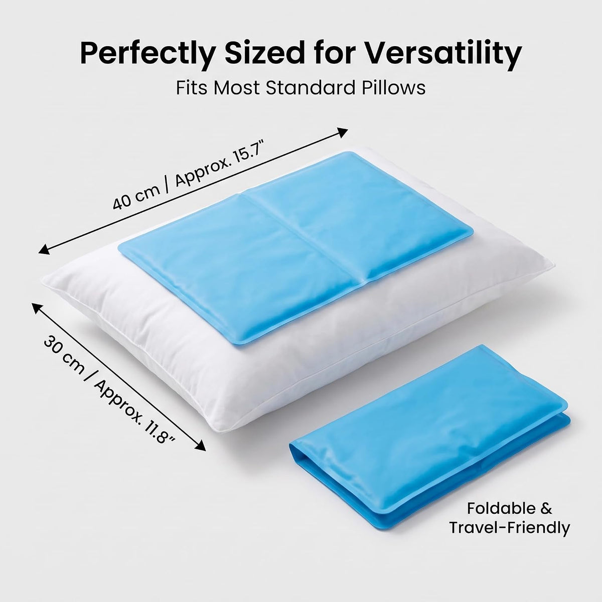 Cooling Gel Pad for Sleep - No Refrigeration Needed | Instant Relief for Hot Flashes, Night Sweats, Headaches & Muscle Pain | Dual-Sided Comfort Pillow Cooler for Adults, Kids & Pets
