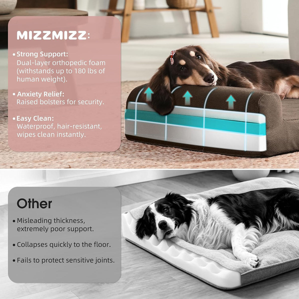 Cooling Gel Memory Foam Orthopedic Dog Bed for Small Dogs with Arthritis
