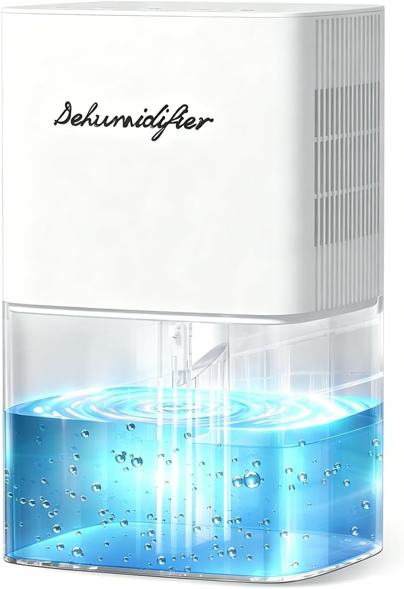 Dehumidifier 1657ML 58OZ Small Dehumidifier for Home 230 Ft² Safety Dehumidifiers Adjustable 10 Color Lights 5 Timers 3 Setting Modes Auto Shut off Protection Low Noise for Bedroom Bathroom
