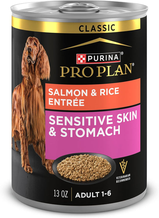 Purina Pro Plan Sensitive Skin & Stomach Wet Dog Food, Salmon, (12) 13 Oz