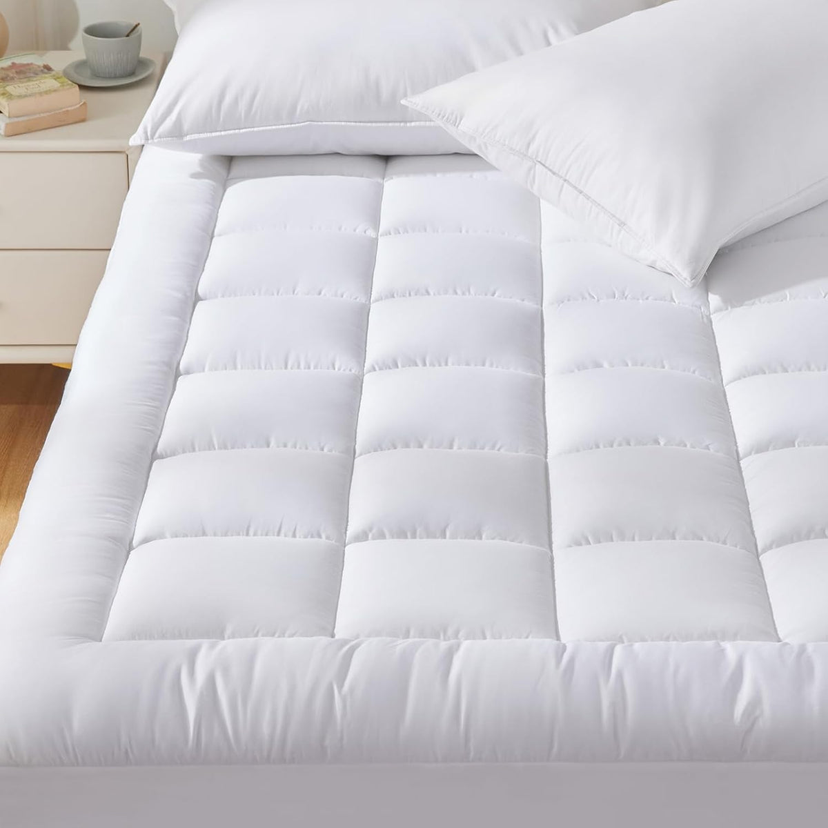 Cozylux King Size Mattress Pad Pillow Top Cotton Cooling Mattress Topper