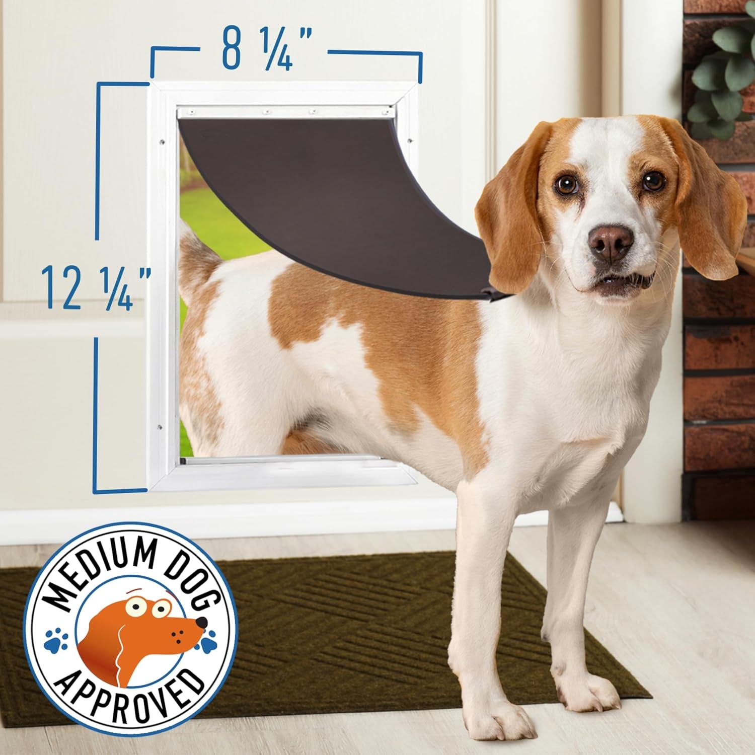 Evergreen Pet Supplies Dog Door Replacement Flaps - Compatible with Petsafe Freedom PAC11-11038 - Medium Brown 8.25" X 12.25" - Weather-Resistant Replacement Flap for Sliding Glass Inserts