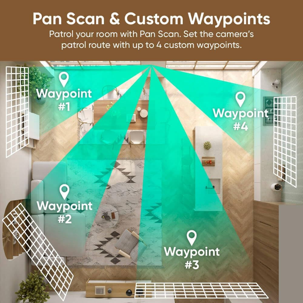 WYZE Duo Cam Pan 2 Pack, Indoor/Outdoor IP65 2K 360° Pan/Tilt Smart Home Security Camera with Color Night Vision, Compatible with Alexa & Google Assistant, White
