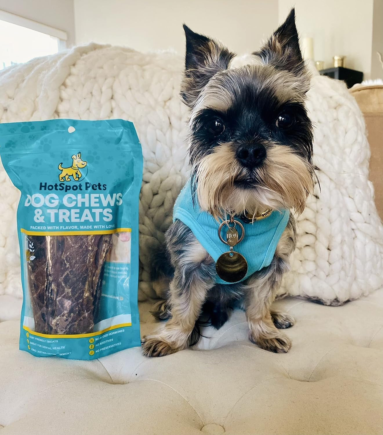 Hotspot Pets Beef Jerky Dog Treats Esophagus (6 Inches- 20 Pack) - 100% Natural Healthy Chews for Dogs - Meat Jerky Snack, Rich in Glucosamine for Joint Health,All Natural from Grass Fed Cattle