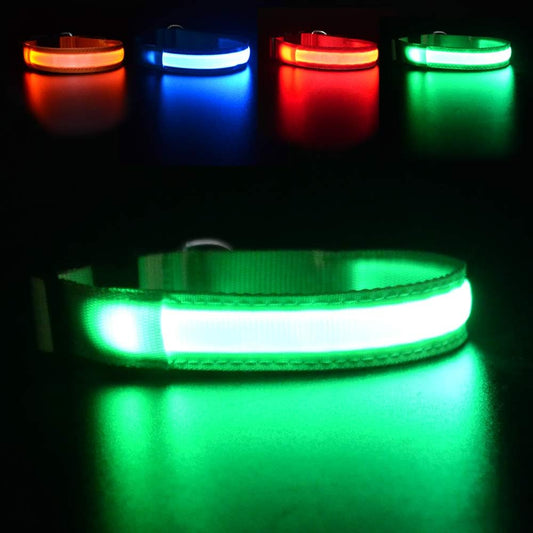 LED Dog Collar,Night Light up Dog Collars Rechargeable Waterproof Glowing Dog Collar for Small Medium Large Dogs