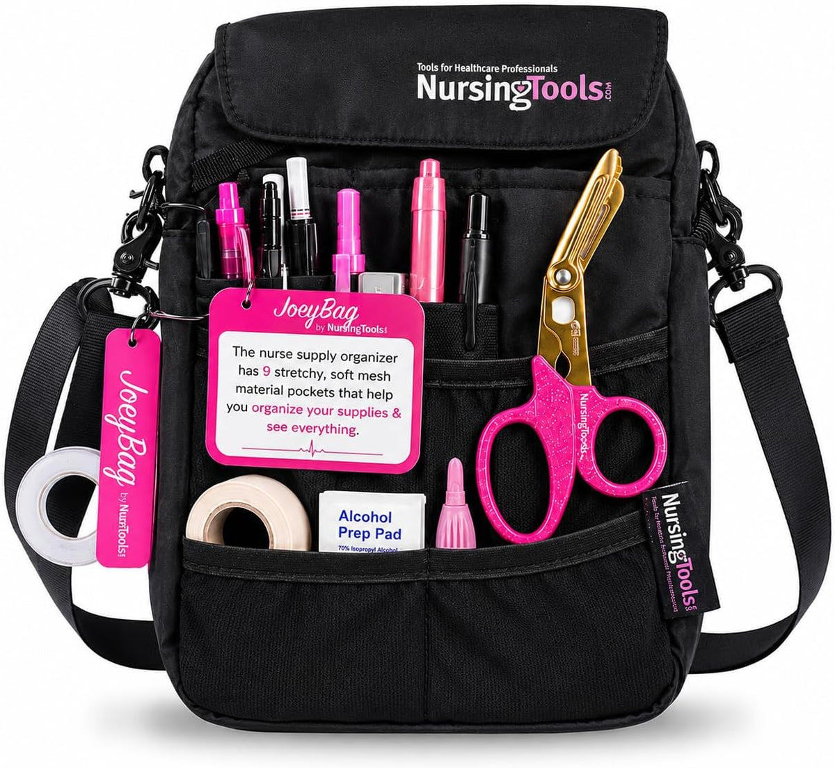 Joey Nurse Fanny Pack Multi Compartment Waist Organizer Tool Bag for Students, Practitioners & Medical Professionals (Black)