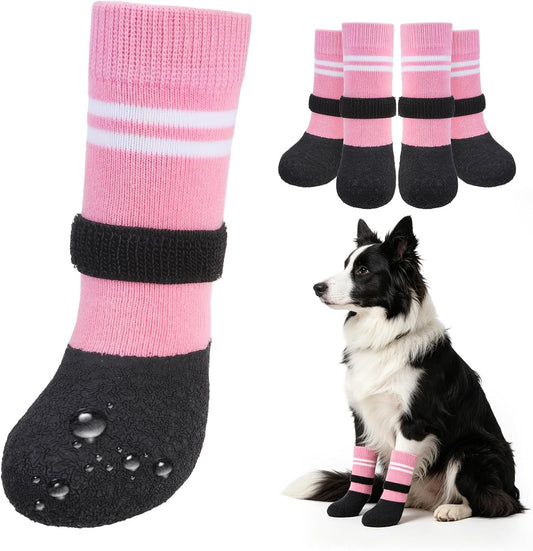 Anti Slip Dog Socks, Waterproof Dog Boots for Hardwood Floor
