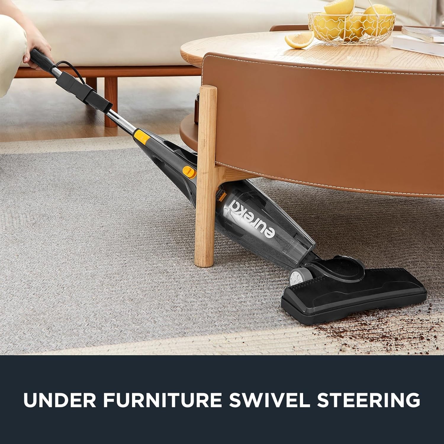 Eureka Blaze Stick Vacuum Cleaner, Powerful Suction 3-In-1 Small Handheld Vac with Filter for Hard Floor Lightweight Upright Home Pet Hair, Dark Black