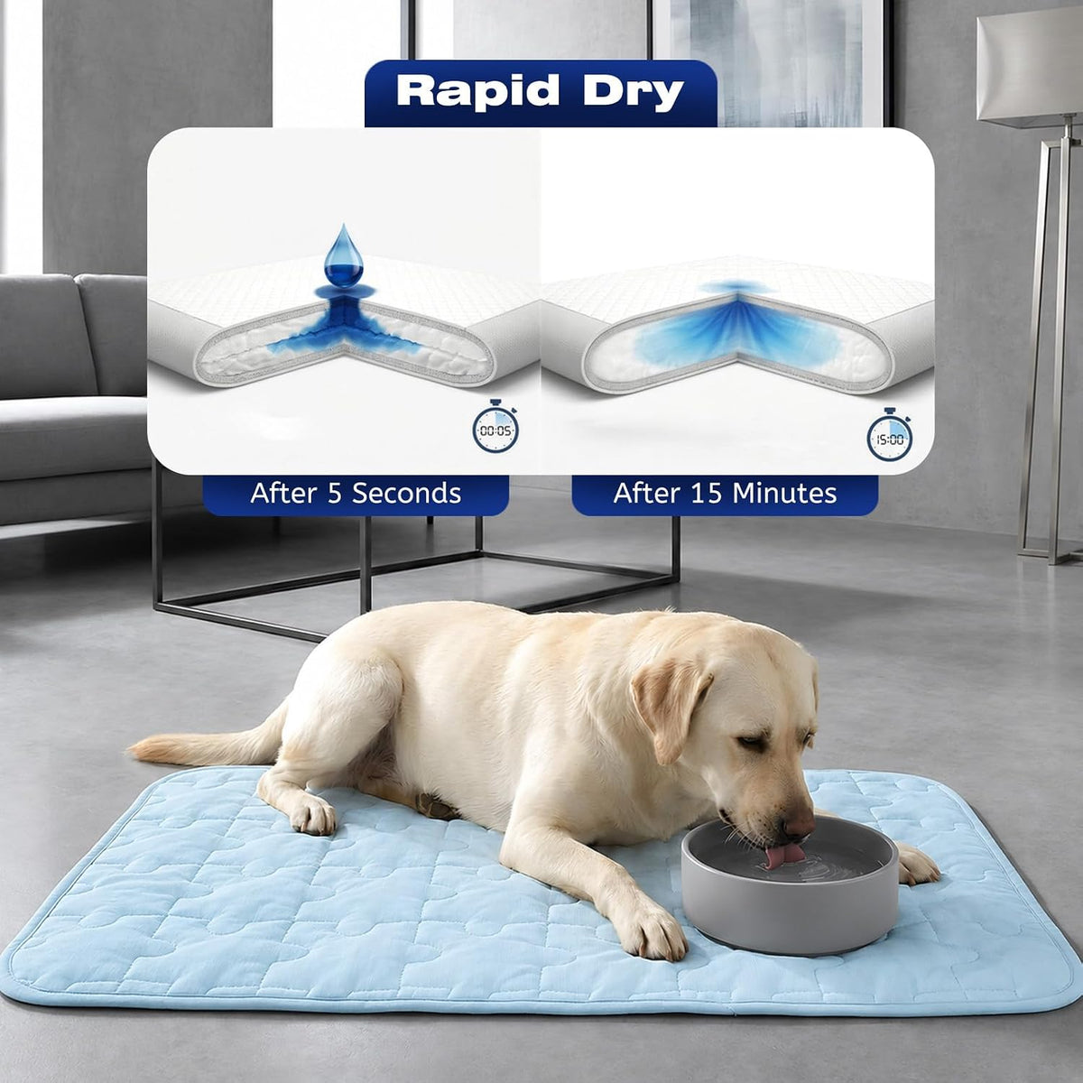 Cooling Dog Mat X-Large, Breathable 3D Mesh No-Gel Pad, Blue
