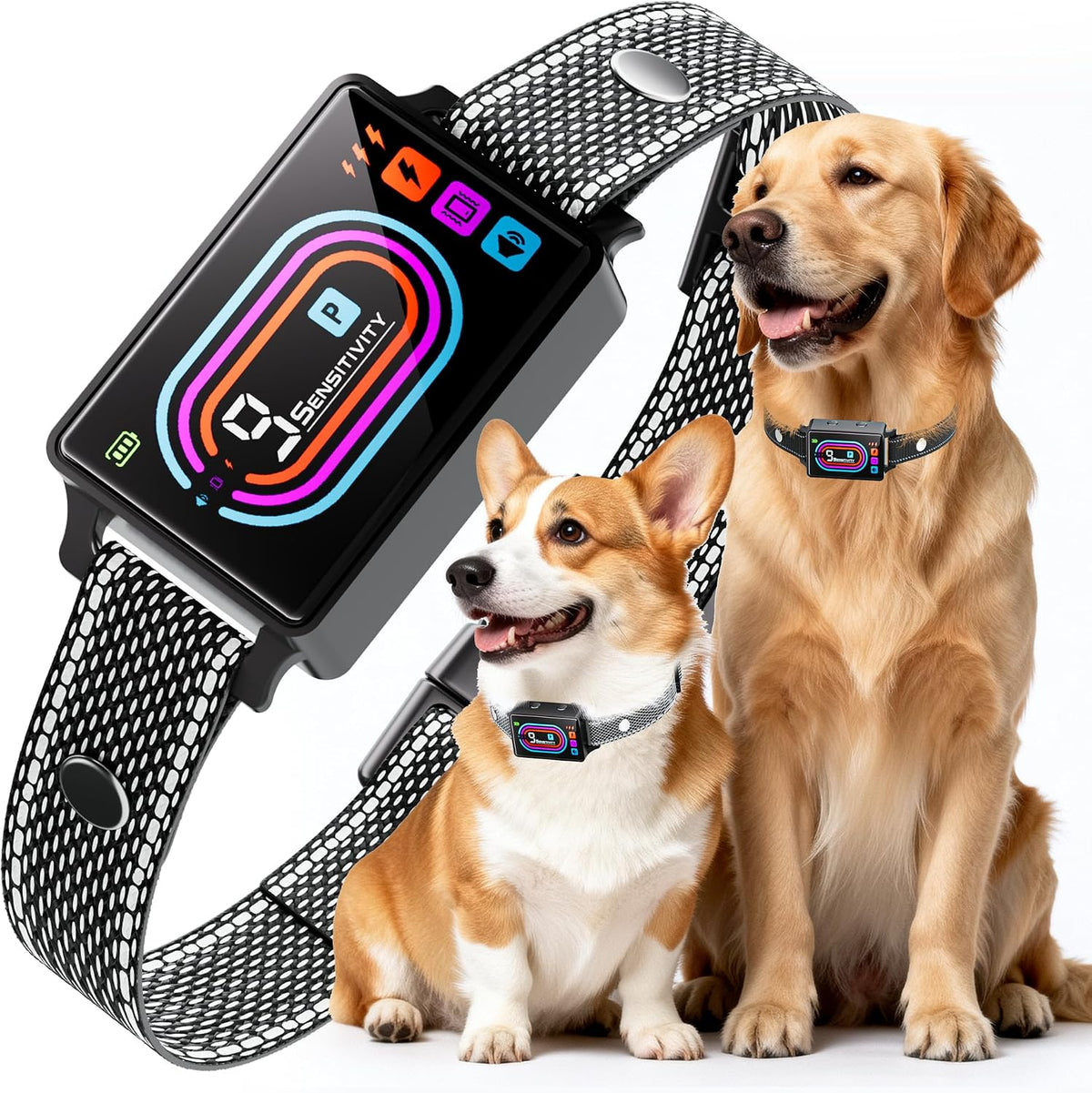 Dog Bark Collar, Smart anti Bark Training Collar with Beep, Vibration & Safe Static, 9 Sensitivity Levels, 5 Training Modes, Rechargeable, IPX7 Waterproof for Small, Medium & Large Dogs