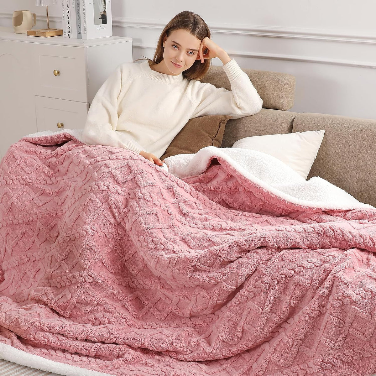 Pink Heated Blanket Twin - 62"X84" Electric Blanket Twin Heating Blanket