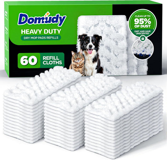 60 Count Heavy Duty Dry Sweeping Cloths Refills for Swiffer Sweeper Mop