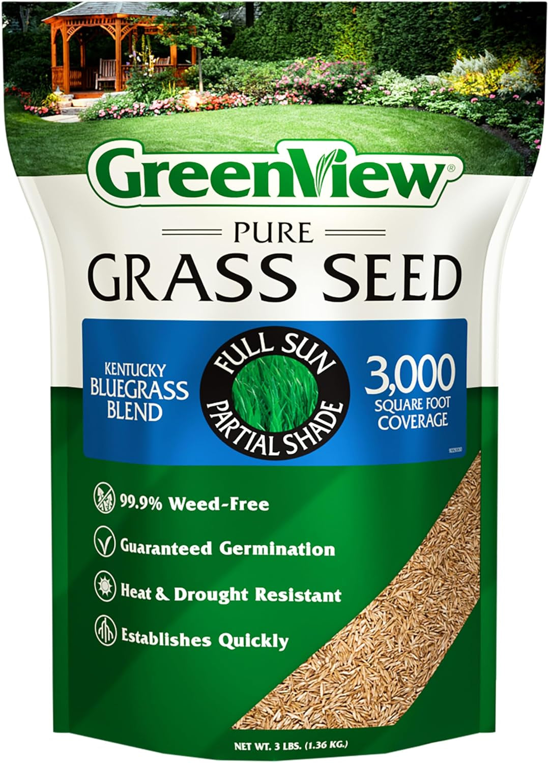 Greenview Pure Grass Seed Kentucky Bluegrass Blend, 3 Lb. Bag