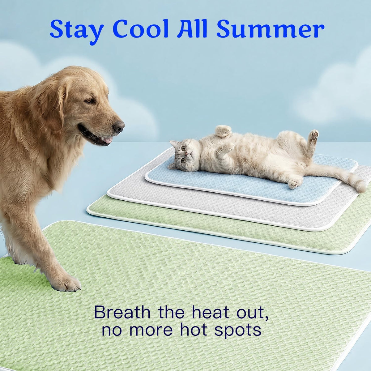 Mora Pets Dog Cooling Mat Cat Cooling Pad Instant Pet Cool Bed Mat Small