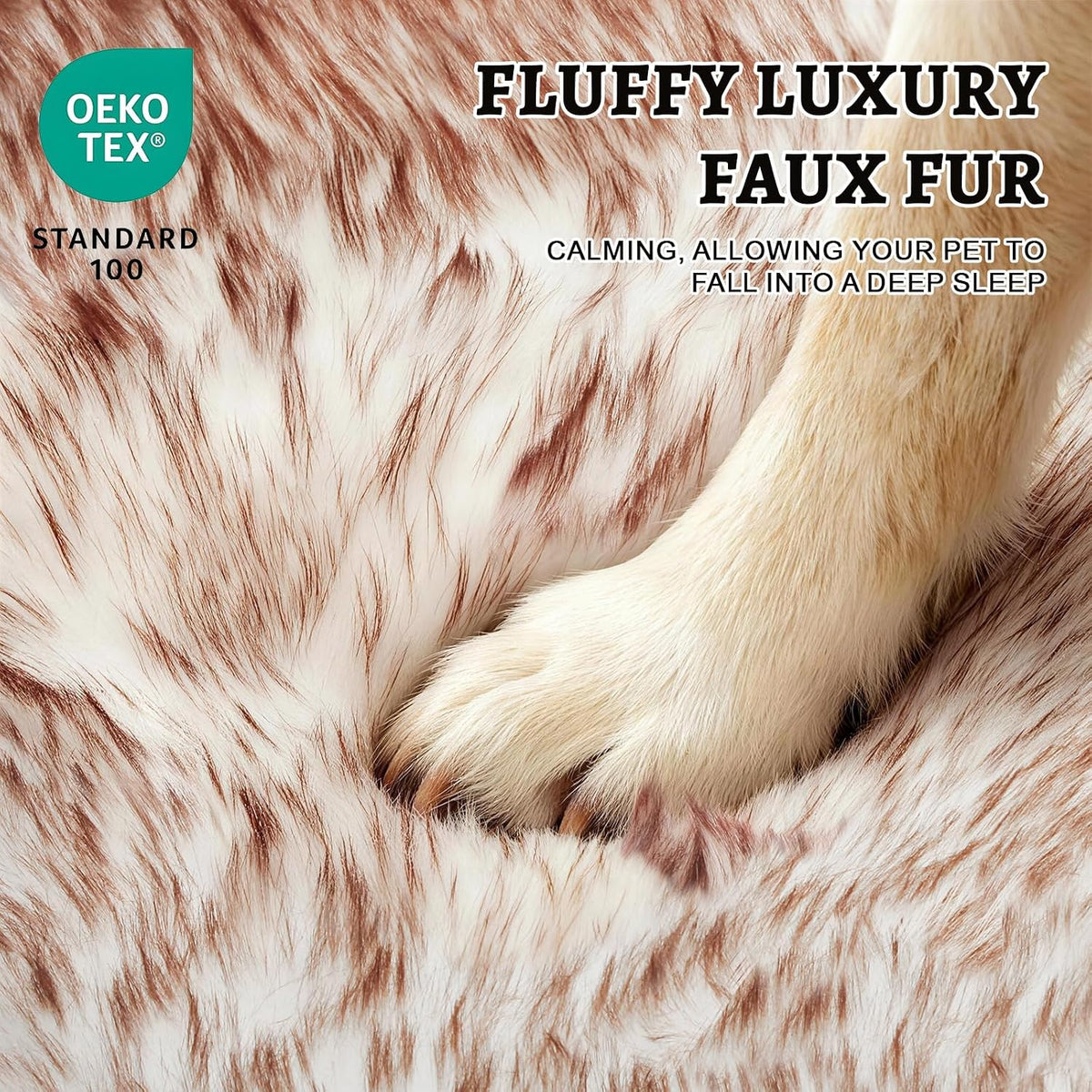 Dog Bed Rug for Large Dogs, Faux Fur Orthopedic Thick Foam 50"X30"X3"