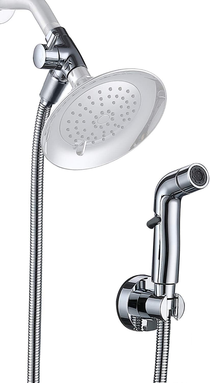 G-Promise 2 Mode Dog Shower Attachment with Extra Long Hose Adhesive Mount