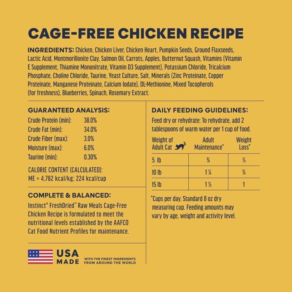 Instinct Raw Meals Freeze-Dried Chicken Cat Food, 9.5 Oz. Bag