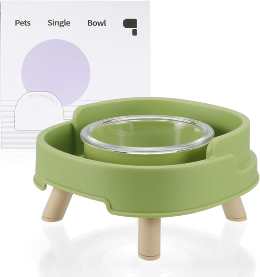 Ant Proof Cat Food Bowl, Non-Slip Elevated Cat Feeding Bowl, Prevents Ants from Entering and Reduces Neck Stress, Green