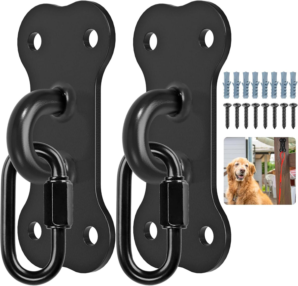 Wall Mount Dog Leash Holder, Heavy Duty Fully Welded Hook, 2 Pack