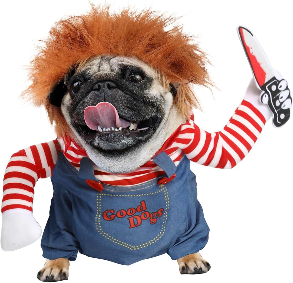T2Y Dog Halloween Costumes, Chucky Dog Costume for Large Dog