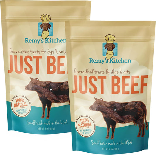 Freeze Dried Dog Treats – Beef, Single Ingredient, All-Natural, USA Sourced, Human-Grade, Grain-Free High-Protein Training Treats, 3 Oz (2-Pack)
