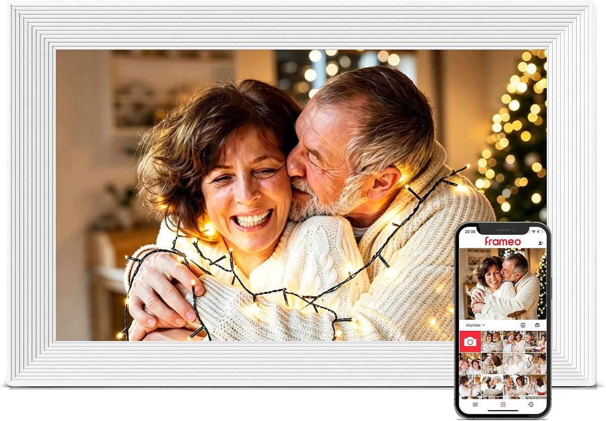 Frameo 10.1" Digital Picture Frame Wifi, Smart Electronic Photo Frame, 32GB
