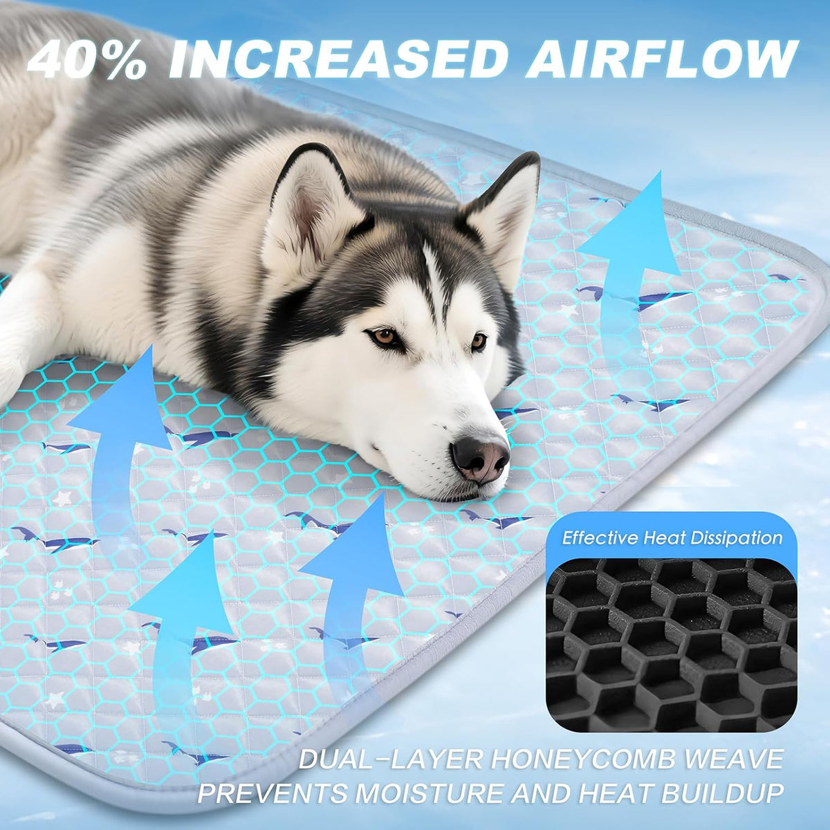 Cooling Mat for Dogs, Cooling Mat for Cats, Breathable Gel-Free, 21 X 27 In
