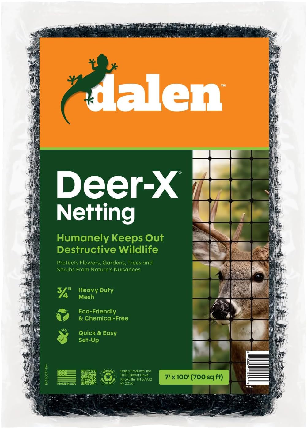 Dalen Deer-X Protective Netting for Gardens & Landscapes - 7 Ft X 100 Ft