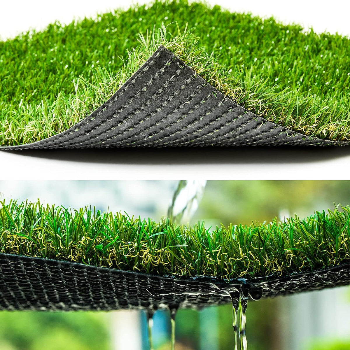 FREADEM Artificial Grass Synthetic Thick Fake Grass Rug 4 FT X 6 FT, Dog Artificial Turf Grass Mat with Drainage, for Outdoor Lawn, Garden, Patio, Landscape, Balcony, Pet Mat, 1.38"" Pile Height