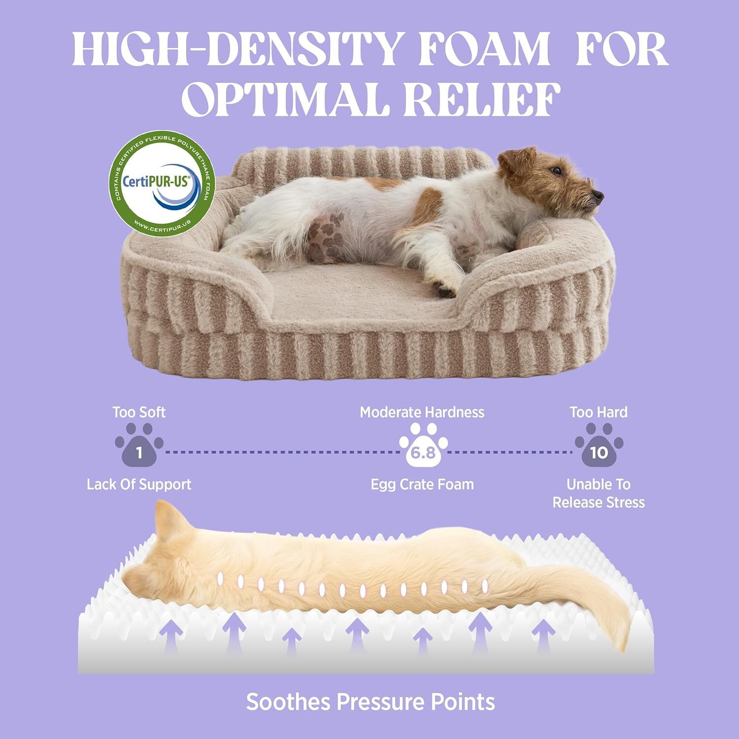 Cute Dog Bed Medium Size Dog, Orthopedic Waterproof Medium Pet Beds with Sides, High Back Non-Slip Bottom and Egg-Crate Foam Pet Couch Sofa with Washable Removable Cover, Hazel