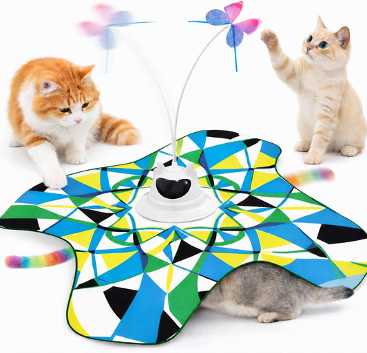 Interactive Cat Toy for Indoor Cats, 3-In-1 Automatic Tunnel Kitten Toy