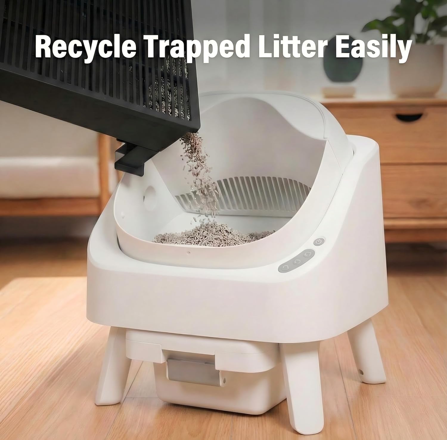 Cat Litter Box Step Ramp – Adjustable 3.5" & 6", Large 16.5"X12.6" Non-Slip Litter Trapper Platform Reduces Tracking, Fits Automatic Litter Boxes, for Kittens & Senior Cats