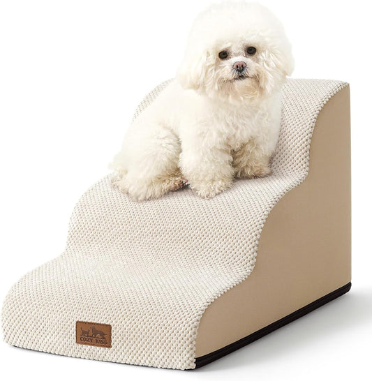 COZY KISS Dog Stair for Small Dog 15.7" H, 3 Step Pet Ramp for Couch