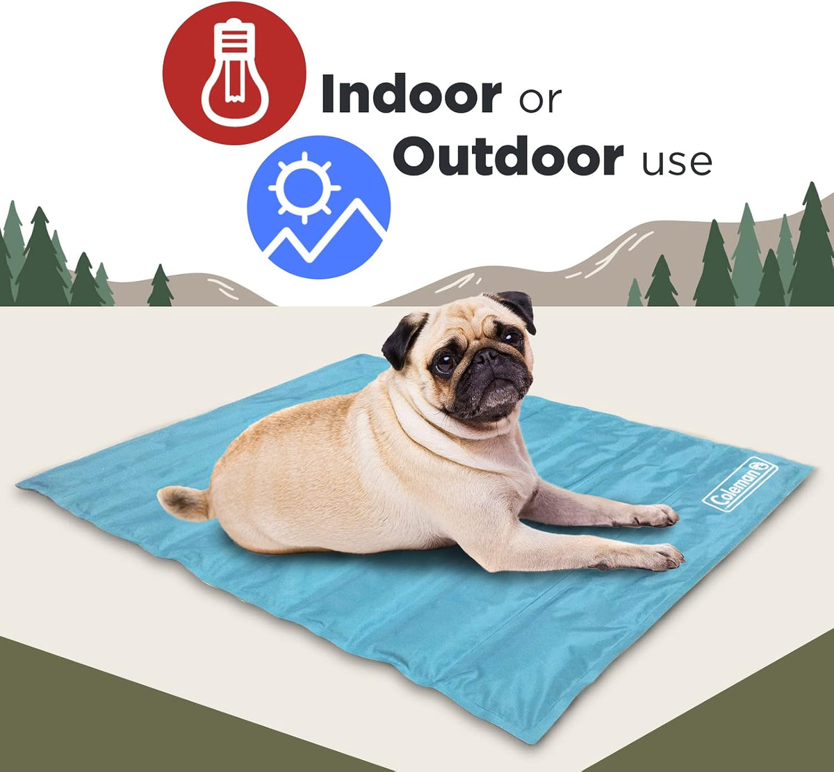 Coleman Comfort Cooling Gel Pet Pad, Dog and Cat Supplies,Non-Toxic,24X30 Inches, Blue