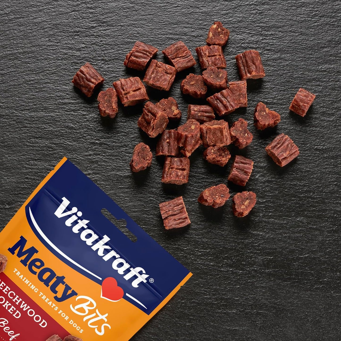 Vitakraft Meatybits Beef, Training Treats for Dogs, Naturally Smoked, Real Meat #1 Ingredient, No Added Sugar, No Artificial Flavors or Colors, Soft Dog Treats, Bag, 2.2 Oz, 7 Count
