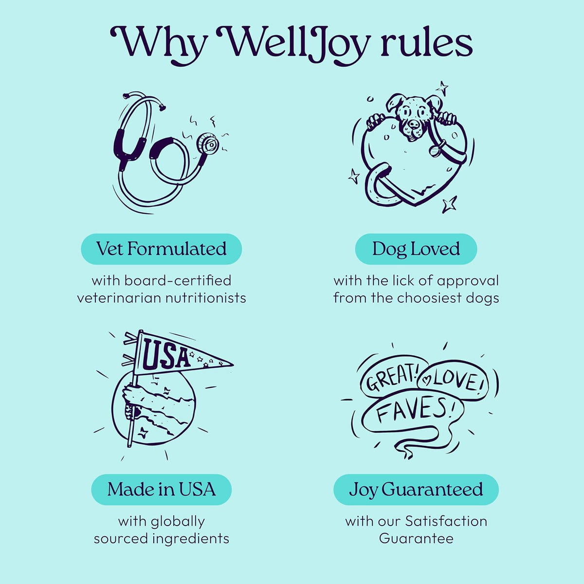 Welljoy Joint Dog Treat + Glucosamine, Chondroitin, Gutboost, 30Ct