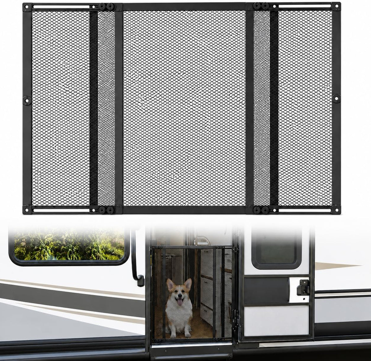 RV Screen Door Protector for Dogs, Adjustable 22-35 In, 20 in High