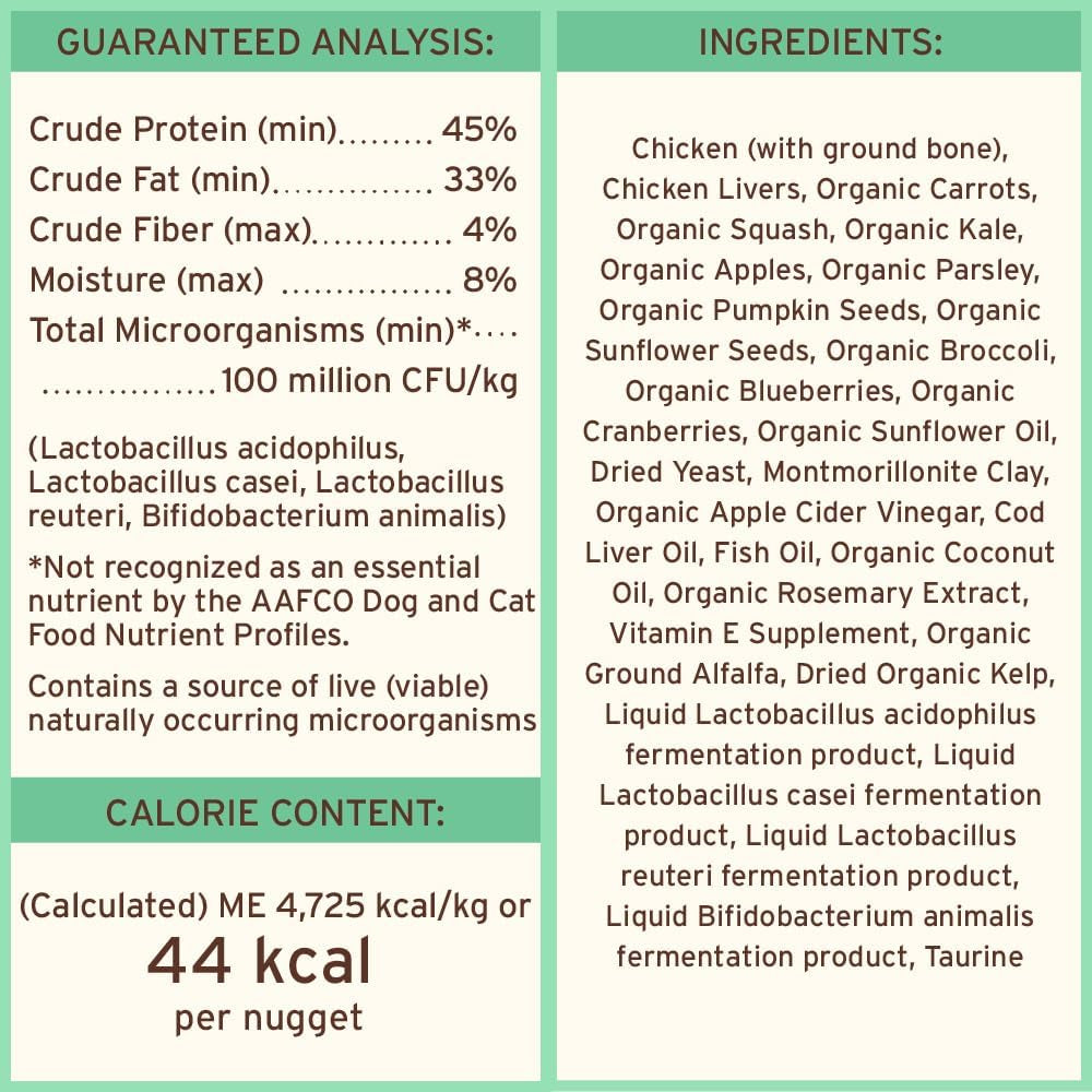 Primal Freeze Dried Dog Food Nuggets, Chicken; Complete Balanced Meal, Topper or Treat; Premium, Healthy, Grain Free, High Protein Raw Dog Food, 14 Oz