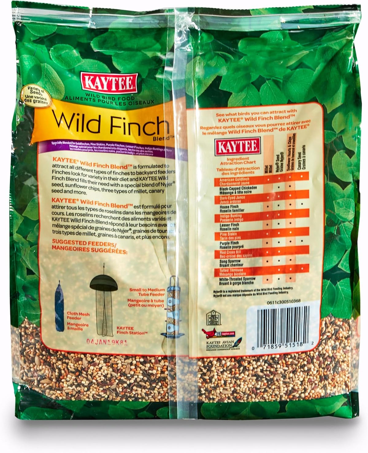 Kaytee Wild Finch Bird Food Stand up Bag, 5 Pounds