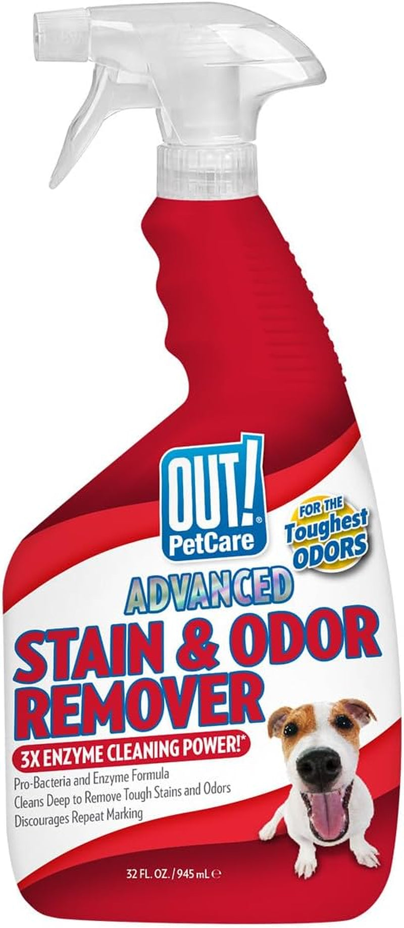 OUT! Petcare Advanced Pet Stain & Odor Remover, Dog Pee Stain Cleaner, 32Oz